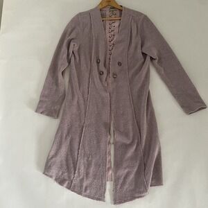 Vocal Cardigan XL Boho Hippie Duster Knit Sweater Lace Open Front Western Mauve